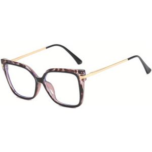 TR90 Retro Dames Plat Montuur Bril - Nieuwste Trendy Vierkante Decoratieve Brillen