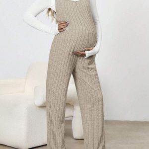 Comfortabele Zwangerschapsoverall - Rekbare Hoge Taille Rechte Pijp Jumpsuit voor Zwangere Vrouwen, Perfect voor Werk & Casual , Machinewasbaar - Herfst/Winter Collectie