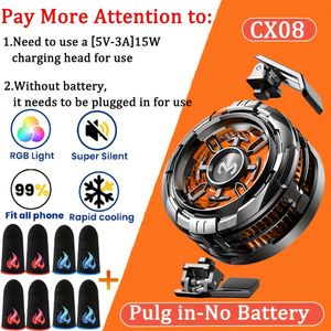 MEMO CX08 2025 Nieuwe Magnetische Koelingsradiator, 15W Oplaadhoofd, 5V-3A, Geen Batterij, USB-aangedreven, Hoge Uitgang, Voor Mobiele Telefoons, Tablets, Live Streaming, Spellen