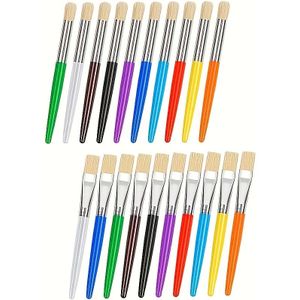 8- set/20- set wasbare verfkwast, gemakkelijk schoon te maken, handvat rond en platte verfkwast, acrylverf zonder uitvallende haren, wasbare verf