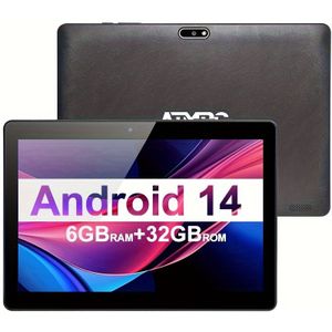ATMPC 10.1" 14 Tablet met 6GB RAM (3GB+3GB), 32GB ROM, 6000mAh Batterij, -Core IPS HD Touchscreen, Wi-Fi, USB-C, en meer - Koop de jouwe nu, Tablet, Pad