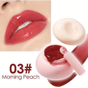 Jelly Lip Balm Glans Hydraterende Lippolie Glas Lipgloss Waterglans Spiegel Lipglans, Langhoudend Gloss met Ingebouwde Siliconen Borstel
