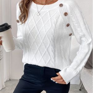 Dames Ronde Hals Lange Mouw Kleur Trui