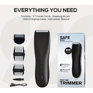 Professionele Body Hair Trimmer met IPX6 Nat/ Gebruik, Vervangbaar Keramisch Mes - Elektrische Bal Scheerapparaat voor Mannen & Vrouwen, Oplaadbare Lithium Batterij