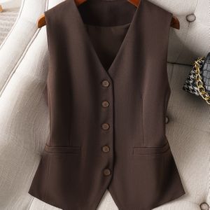 Stijlvolle Mouwloze Vest met Knoopsluiting, Elegante Damesvest voor Lente en Herfst