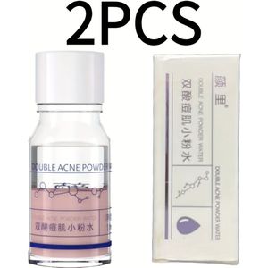 2 stuks 10ml (0,34fl.oz) Dubbele Geconcentreerde Salicylzuur & Melkzuur Gezichtspatches Oplossing - Hypoallergeen Zachte Exfoliatie voor Gevoelige Licht Beige, Rosacea, Roze Formule (s, &) - Laag