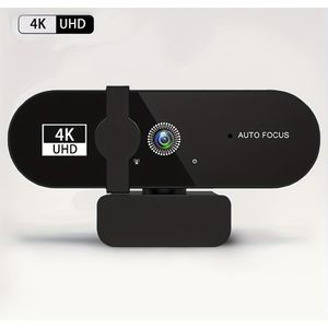 4K Ultra HD Webcam met Dubbele Microfoons, , Groothoeklens & Privacy Cover - USB Camera voor PC/Laptop, Gaming, Zoom/Skype, Thuiswerk