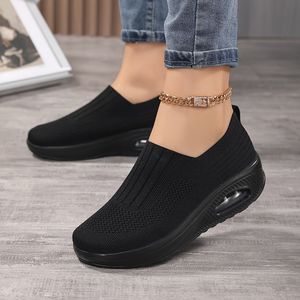 Women's Flying Cushion Fashion Chunky Sneakers, Slip-on Breathable Walking Shoes, Women's Casual Footwear