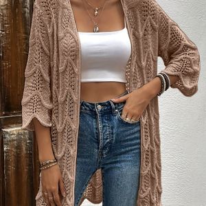 Vrouwen Lente/Zomer Nieuwe Kleur Gehaakte Schelprand Open Cardigan Strandtop, Zonder Bikini Inbegrepen