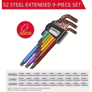 Hex Key Set With Hexagonal Screwdriver Tools, Automatic Hexagonal Ball Head And Wrenches.
