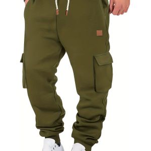 Heren Klassieke Tapered Joggers met Trekkoord Taille - Casual Losse Pasvorm, Stretch Stof voor Herfst/Winter Workouts & Fietsen, Jogging Outfit