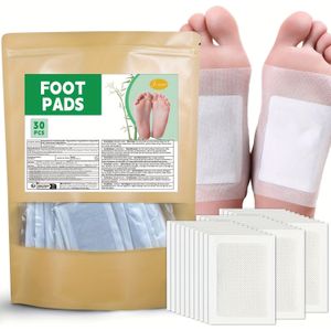 30 stuks Voetpleisters, Natuurlijke Bamboe Hout Gember Poeder Voetkussentjes voor Voetverzorging na een Voetenbad