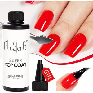 AWStorG Coat 150ml - Geen Wipe, Afspoelen LED Nail Art Gel, Hypoallergene Vernis, Formaldehyde-vrij, Glanzende Afwerking voor Volwassenen, Langdurige Manicure, Nail Art Supplie