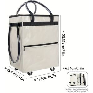 Portable Large Capacity Trolley Bag Extra-large Shopping Bag Folding Storage Bag Clothing Organizer