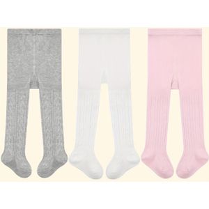 3-Pack Leggings - Zwart/Wit/Roze Slim-Fit Tights met Elastische Taille & 8-Delige Zoom, Zachte Broeken &, Handwasbaar Laagje als Basislaag (Essentiële Casual Outfit)