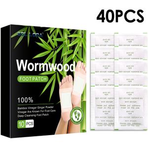 40 stuks Diepe Reinigende Voetpleisters, Bamboeazijn Gemberpoeder Voetpads voor Voetverzorging, Zelfklevende Vellen, Cadeaus voor Moeders en Vrouwen