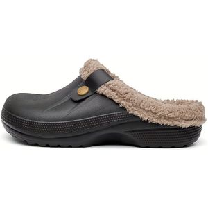 Gezellige huispantoffels, antislip instapschoenen voor heren, winterschoenen, met dons gevoerde klompen