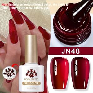 Born Pretty 10ml Jelly Nude Gel voor Halloween Kerstmis Rood Blauw Groen 6-Kleuren Semi- Langhoudende Nagel Salon Soak Off LED Nagellak