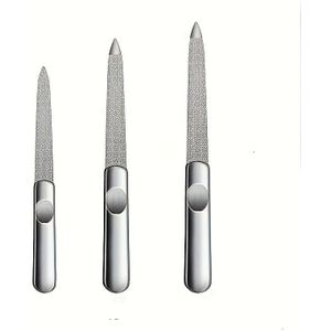 Roestvrijstalen Nagelvijlen, Dubbelzijdige Manicure Pedicure Verzorgingsgereedschap