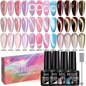 12 Kleuren Magnetische Gel Polijstset met Immersie LED Cat Eye Gel Polijstset voor Nagelkunst - Magnetische Staf Inbegrepen, Alcoholvrij, Langdurige Nagelkunst, Perfect voor Thanksgiving