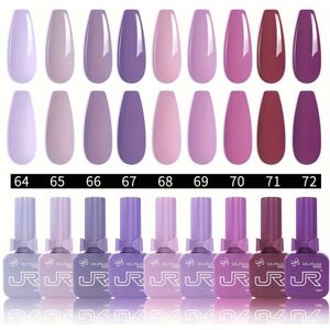 JR 9-delige Gel Nagellakset van 15ml Inclusief Rood, Roze en Nude - LED Thuismanicure Salon DIY Basislak met Verwijderbare Kleurmatchende Flessendoppen