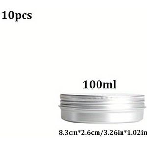 15ml/30ml/50ml/100ml Aluminium Kaarspotje Navulbare Metalen Container Lege Crème Lippenbalsem Blikje Haarwas Pot Zilveren Doos 10st