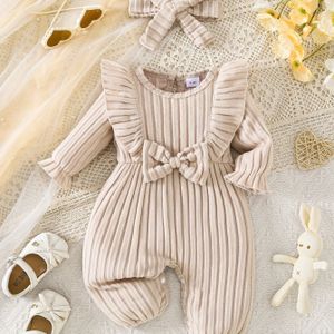 Modieuze Meisjes Kleur Elastische Warme Comfortabele Strik Bodysuit + Hoofddoek Tweedelige Set, Perfect voor Buiten