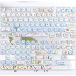 MOG Profiel Ronde Toetsen PBT Dye Sub Toetsenbord Voor MX Switch Mechanische Toetsenbord Gaming Leuke Toetsen Nj68 Toetsenbord Kit
