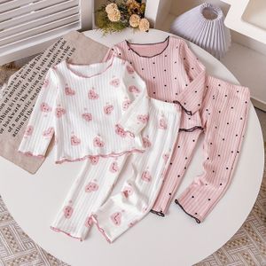 4-delige JOPGEEY Zacht Fleece Gevoerde Winter Outfit Set voor Meisjes - Knusse Roze & Hartjes & Polkadot Print Lange Mouw Top & Broek met Kraag & Manchetten, voor Buiten
