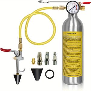 Flow Flushing Unit Pressure Regulation And Real-time Monitoring Pressure Gauge Ac Cleaning Package Including 220psi Meter, Hose And Air Conditioning Tubing, Condenser, Evaporator Accessories