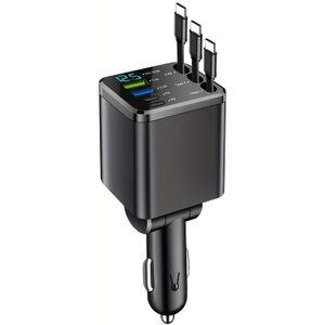 GYIOEUPT 7-in-1 snelle voor telefoons, met 3 intrekbare kabels en een snellaadpoort, vrij verstelbaar in 180° richting, en voorzien van LED intelligent digitaal display