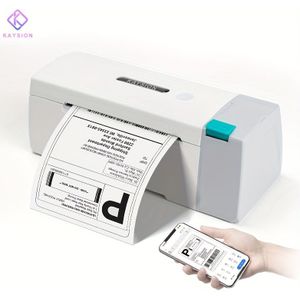KAYSION SK45 Thermische Labelprinter voor kleine bedrijven - voor smartphones & pc (11),/APP-gestuurd thermisch printen met 1 rol labelpapier, AC- (220-240V) - Compatibel met apparaten & pc