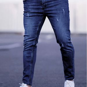 Heren Slim-Fit Stretch Denim Broek met Middelhoge Taille - Kleur voor Alle Seizoenen, Wasmachinebestendige Strakke Pijpen voor Jeans of Smart-Casual Outfits (Mannen)