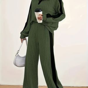 Nieuwe Herfst Casual Damespak, Hoogwaardig Ontwerp Sweatshirt en Wijde Broek Tweedelige Set