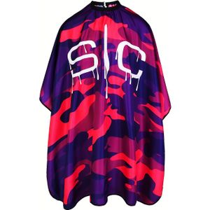 1st Professionele Kapperscamouflage Cape - Extra Verstelbare Neklijn Schort met Levendig Roze Camo & SIC Logo, Duurzaam Stijltool voor Kapperwinkel of Thuis Knippen, Barbieraccessoires