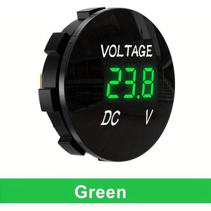 Compact Digital Voltmeter & Ammeter With Led Display - Real-time, Accurate Measurement For Cars & Motorcycles 12v-24v - In Blue, Red, Green, White, Orange