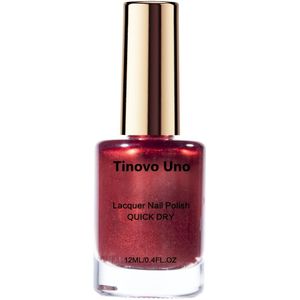 Spiegel Effect Metallic Nagellak in Donkerrood, Sneldrogende Formule Zonder , Chrome Glans Afwerking, Langhoudend en Handig,