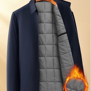 1pc Heren Casual Fleece Jack - Verdikte Warme Polyester Jas met Ritssluiting, Lange Mouw, Kleur, Regular Fit, Herfst/Winter Buitenkleding