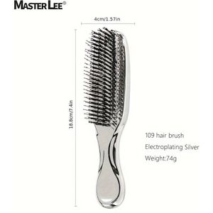 1 stuk, Zeus Gladde Haarkam, Anti-Statische Massageborstel met Zachte Nylon Haren, Geschikt voor Nat en Haar, Comfortabel Handvat, Stylingaccessoire voor Alle Haartypes