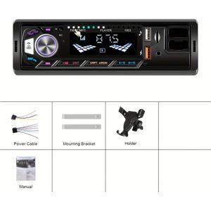 Single Din 12V Auto MP3 Radio Stereo, Digitale Draadloze Audio Muziekstereo, Ondersteuning voor USB/SD/AUX-IN met Mobiele Telefoonhouder