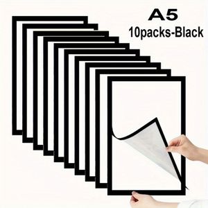 10pcs Magnetic Photo Frame With Self-adhesive Backing, Reusable, Refrigerator Sticker, Transparent, Creative, Diy, Party Decoration