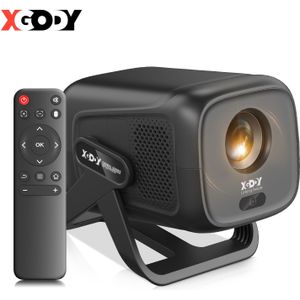 XGODY Native 1080P Smart Projector met en Keystone Correctie, 450ANSI Lumen, 4K Ondersteuning, Draadloos, Wi-Fi, USB, Geïntegreerde App en Spraakbesturing, 4K Videoprojector