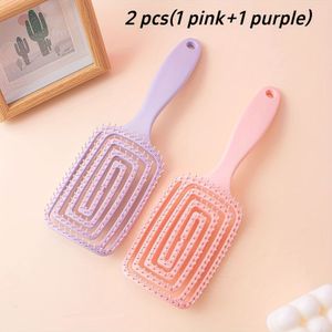 2 stuks volumiserende kam voor vrouwen - nat en gebruik, nylon borstels, ABS plastic handvat, ideaal voor styling en massage, perfect moederdagcadeau, haarborstels