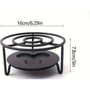 1pc Portable Metal Tea Warmer Stove - Outdoor Camping & Kitchen Essential For Brewing And Heating Teapots, No Electricity Needed, Sturdy Design For With Wooden Surfaces, Camping Stove