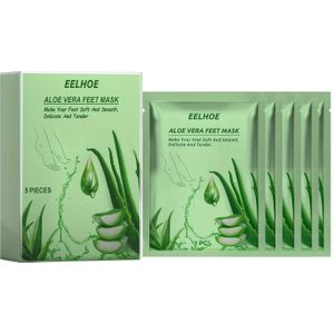 5 stuks Hydraterend & Voedend Exfoliërend Voetmasker met Aloë Vera voor Zachte, Gladde Huid in Licht Beige