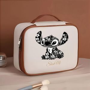 1 stuk Disney Stitch Make-up Tas - Capaciteit Cosmetica Organizer & Reisetui met , Veilige Sluiting, voor Vrouwen, Meisjes, Volwassenen - Verjaardag/Vakantie/School/Dagelijks Gebruik Cadeau