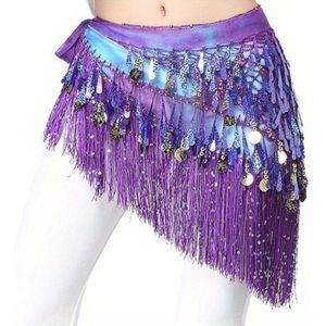 Buikdansriem, Kleurrijke Taille Buikdans Heupsjaal, Danseresrok Met Pailletten Kwastjes