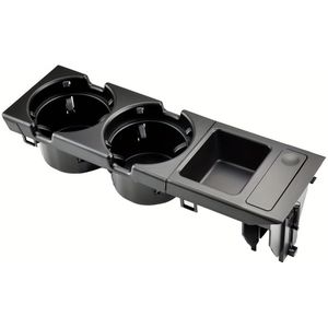 1pc voor for bmw E46-serie (1999-2006) ABS-kunststof dubbele gat voorste middenconsole opbergdoos met munt + bekerhouder, 51168217953, Zwart/Grijs//Koolstofvezel