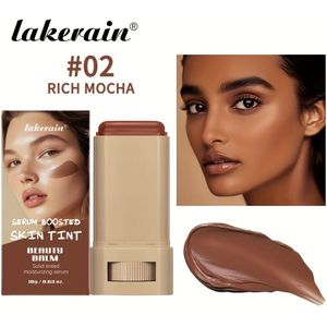 2 stuks Serum Light Beige Tint, Foundation Stick, Vaste Gezichtscrème met Serum, Beauty Balm, Gladde Textuur, Langdurig Hydraterend en Voedend, Ideaal voor Onderweg