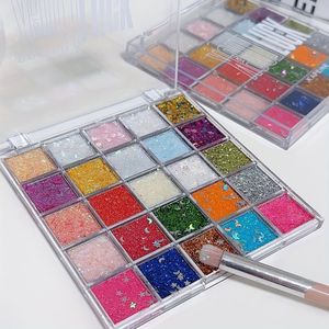 25-Kleuren Schitterende Oogschaduwpalet, Make-up Palet, Gezicht en Lichaam Glans, Glitter Tattoes, Feestelijke Decoraties, Schitterend Kunstpalet, voor Vrouwen, Meisjes en Kinderen